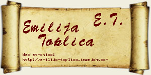 Emilija Toplica vizit kartica